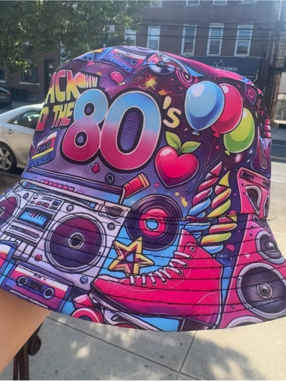 Back to the 80s Colorful Retro Bucket Hat